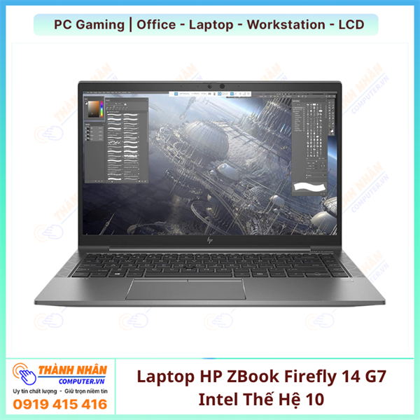 Laptop HP Zbook Firefly 14 G7 (8VK71AV) (Core i7 10510U | 16GB RAM | 256GB SSD | 14 FHD | Quadro P520 4GB | Win10 Pro | Đen)