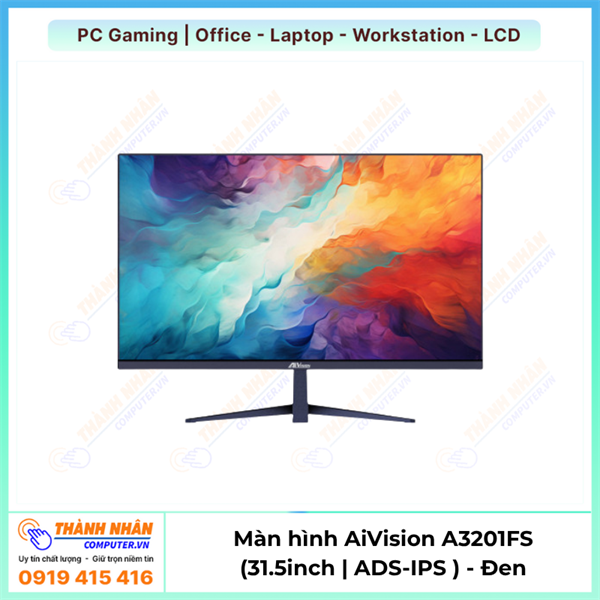 Màn hình AiVision 32inch A3201FS ( | FHD |IPS | 75Hz | 1ms | ĐEN TRẮNG)