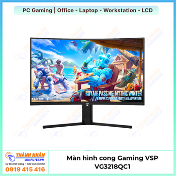 Màn hình Gaming VSP VG3218QC1 (32inch / 2K / VA ELED / 180Hz / 1ms / R1500) New