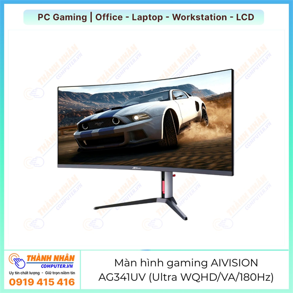 Màn hình cong 34" gaming AIVISION AG341UV (Ultra WQHD/VA/180Hz) New