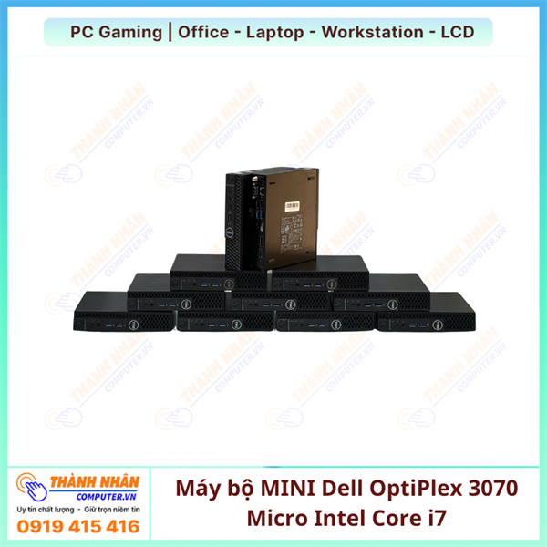 Máy tính Mini Dell Optiplex 3070 Micro - Intel Core i7 9700T Ram 16GB Nvme 256GB [QSD]