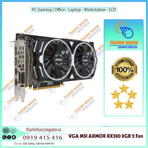 Card đồ họa màn hình MSI ARMOR RX580 8GB 2 Fan (Cũ)