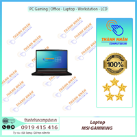 Laptop MSI GAMING GF63 Thin 10SC-804VN  I5(10500H) 8GB SSD 512GB VGA GTX1650 4GB 15,6” FHD Win 10 Led KB Đen