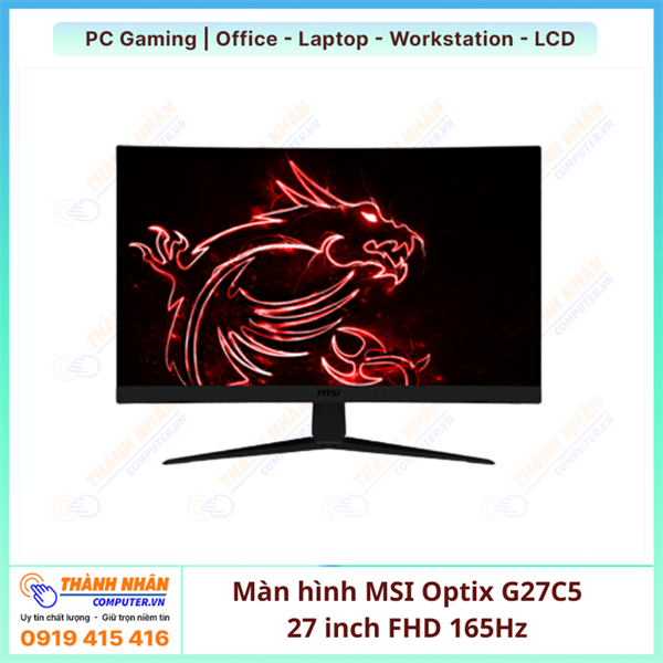 Màn Hình Gaming MSI Optix G27C5 27 inch FHD 165Hz VA Like New