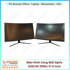 Màn Hình Cong MSI Optix G32C4X 250Hz (31.5 inch, 1920 x 1080, 250Hz, VA, 1ms, 1500R, 114.8% sRGB)