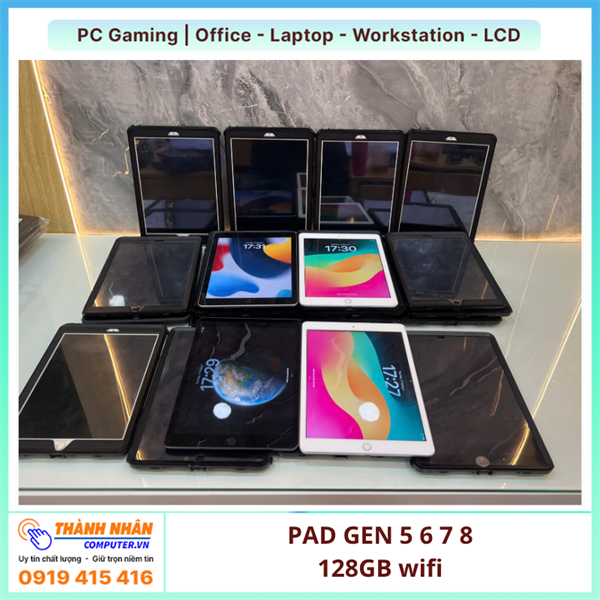 Ipad Gen 5 6 7 8 (2019 - 2020) Bộ nhớ trong 128GB Wifi QSD
