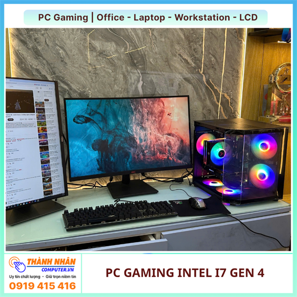Máy tính PC Gaming Intel Core I7 4770 (Ram 8Gb/16Gb SSD 256GB/512Gb GT 730 2Gb) Like New