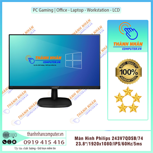 Màn Hình Philips 23.8" 243V7QDSB/74 (1920x1080/IPS/60Hz/5ms) New Fullbox