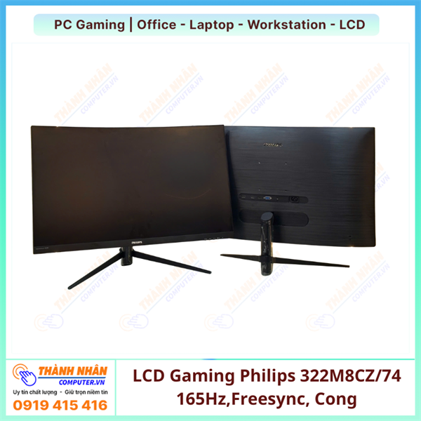 Màn hình Gaming Philips 322M8CZ/74 | 32 inch, FHD, VA, 165Hz, 1ms, Freesync, Cong