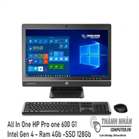 Máy All In One HP Pro one 600 G1 New 99% Intel Gen 4 Ram 4G 128GB SSD New 99%