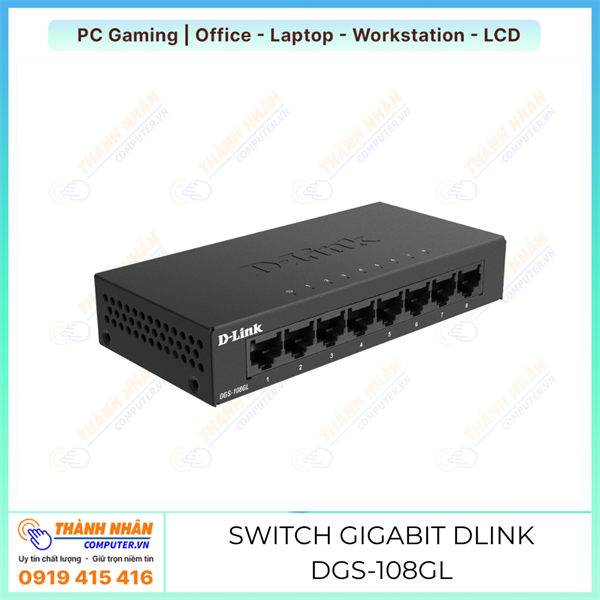 Bộ chuyển mạch Switch Gigabit D-link DGS-108gl - 8port