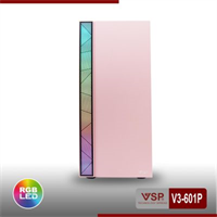 Case máy tính V3-601P Hồng Có Sẵn LED RGB New 100%