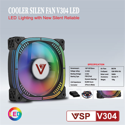 Fan Case VSP V304 LED 12cm - Bảo hành 3 tháng