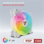 Fan case 12cm Led ARGB/RGB VSP V308 (Màu trắng) - Bảo hành 3 tháng