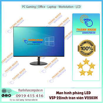 Màn Hình tràn viền VSP V2203H (21.5"/FHD/VA/75Hz/5ms/230nits/HDMI+VGA/Phẳng) New Fullbox