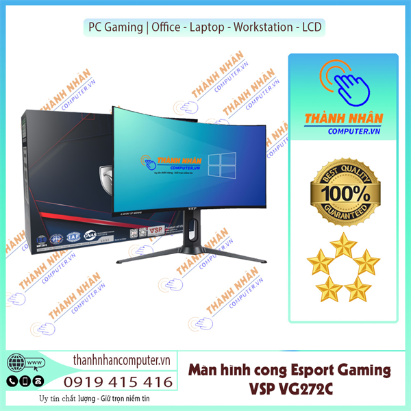 Màn hình cong Esport Gaming VSP VG272C (27inch | FHD | VA | 165Hz) New Fullbox