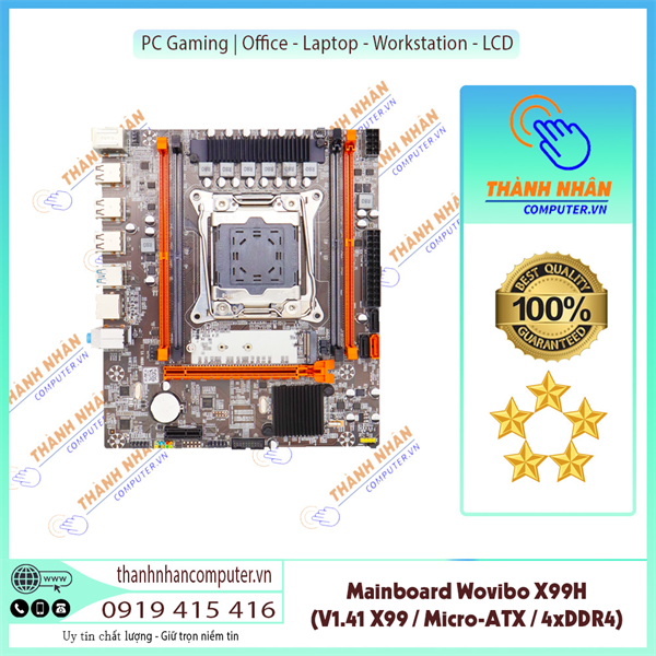 Mainboard Wovibo X99H (V1.41 X99 / Micro-ATX / 4xDDR4) New Fullbox