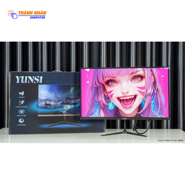 Màn hình YUNSI Y250L phẳng đen (25 inch, FHD, 75Hz/100Hz, 1ms)