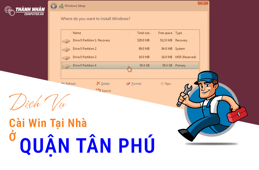 Dịch Vụ Cài Win Tại Nhà Ở Quận Tân Phú