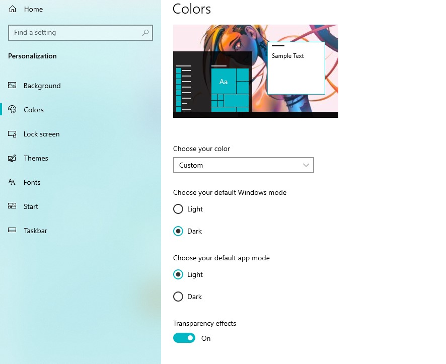 Chọn theme cho Windows 10