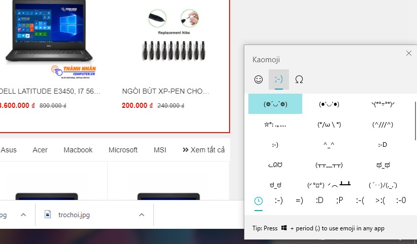 Mở khóa Kaimoji và biểu tượng